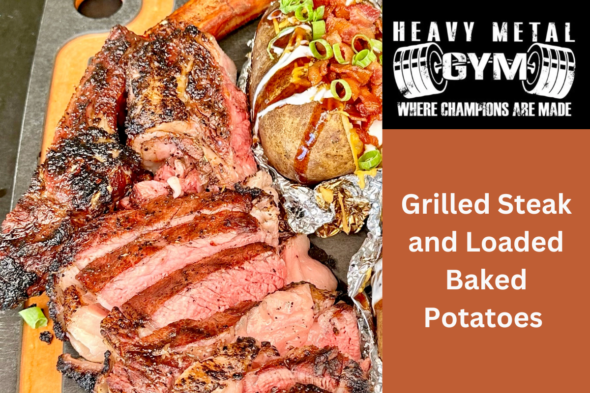 Grilled Steak and Loaded Baked Potatoes 